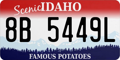 ID license plate 8B5449L