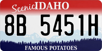 ID license plate 8B5451H