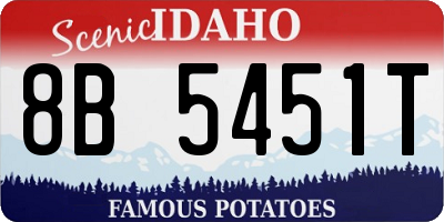 ID license plate 8B5451T