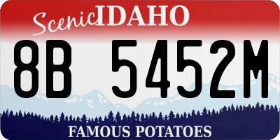 ID license plate 8B5452M