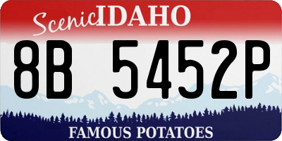 ID license plate 8B5452P