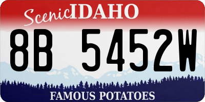 ID license plate 8B5452W
