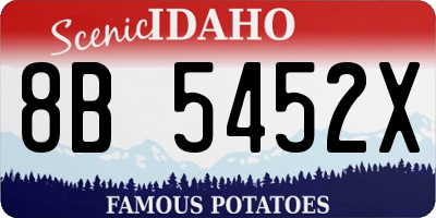 ID license plate 8B5452X