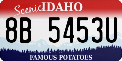 ID license plate 8B5453U