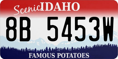 ID license plate 8B5453W
