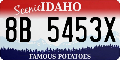 ID license plate 8B5453X
