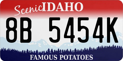 ID license plate 8B5454K