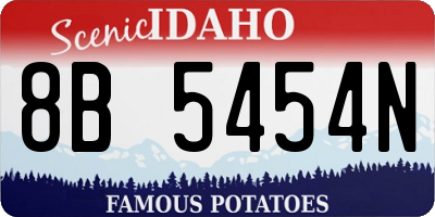ID license plate 8B5454N