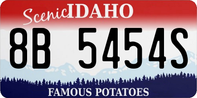 ID license plate 8B5454S