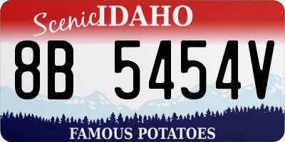 ID license plate 8B5454V
