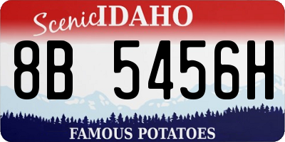 ID license plate 8B5456H