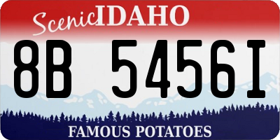 ID license plate 8B5456I