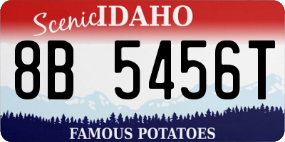 ID license plate 8B5456T