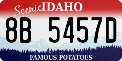 ID license plate 8B5457D