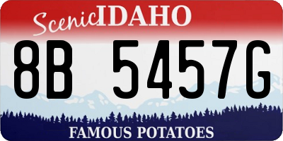 ID license plate 8B5457G