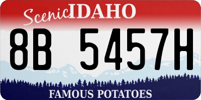 ID license plate 8B5457H