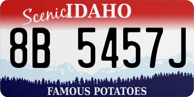 ID license plate 8B5457J