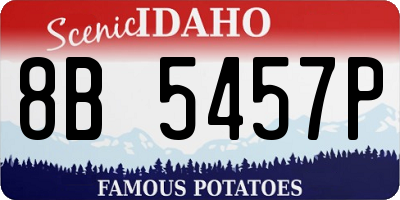 ID license plate 8B5457P