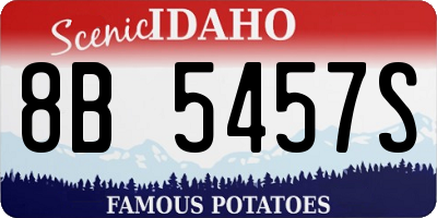 ID license plate 8B5457S