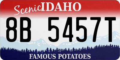 ID license plate 8B5457T