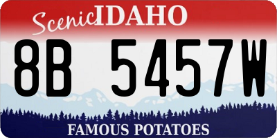 ID license plate 8B5457W