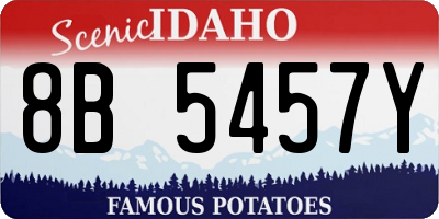 ID license plate 8B5457Y