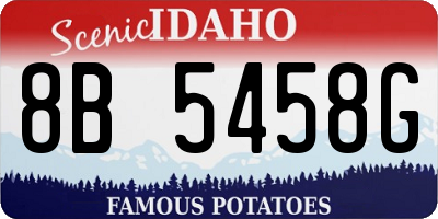 ID license plate 8B5458G