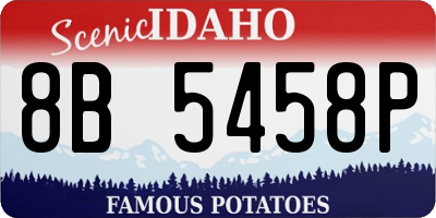 ID license plate 8B5458P