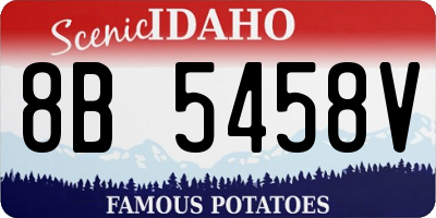 ID license plate 8B5458V
