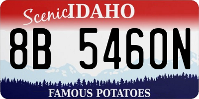 ID license plate 8B5460N
