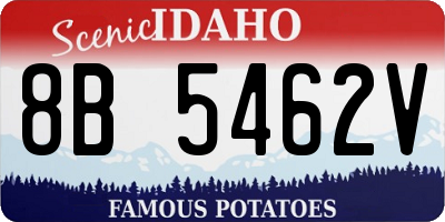 ID license plate 8B5462V