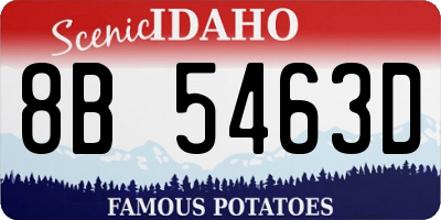 ID license plate 8B5463D