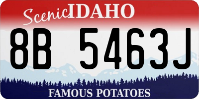 ID license plate 8B5463J