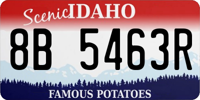 ID license plate 8B5463R