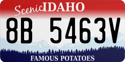 ID license plate 8B5463V