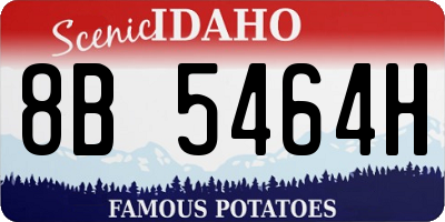 ID license plate 8B5464H