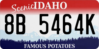 ID license plate 8B5464K