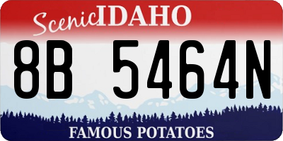 ID license plate 8B5464N