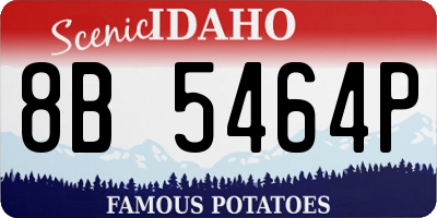 ID license plate 8B5464P
