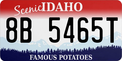 ID license plate 8B5465T