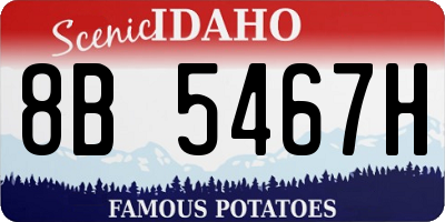ID license plate 8B5467H