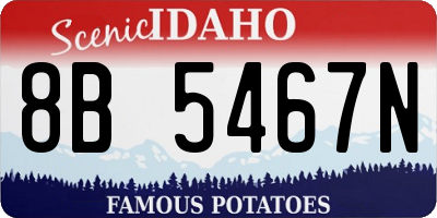 ID license plate 8B5467N
