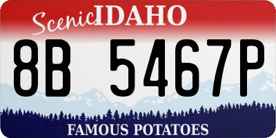 ID license plate 8B5467P