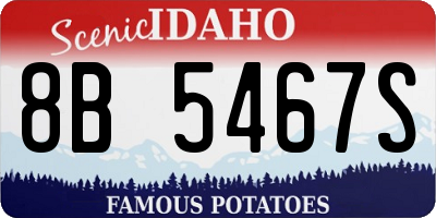ID license plate 8B5467S