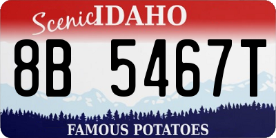 ID license plate 8B5467T