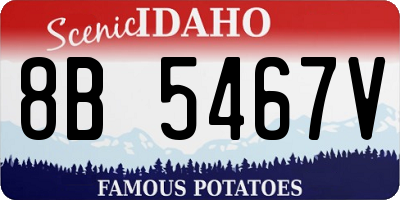 ID license plate 8B5467V
