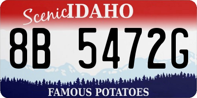 ID license plate 8B5472G