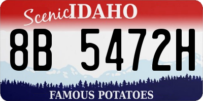 ID license plate 8B5472H