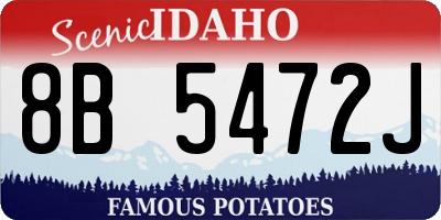 ID license plate 8B5472J