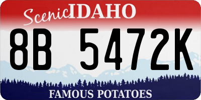 ID license plate 8B5472K